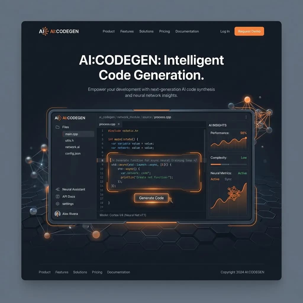 Screenshot of Instant Code Gen AI - AI Development custom project developed by NexCore Solutions
